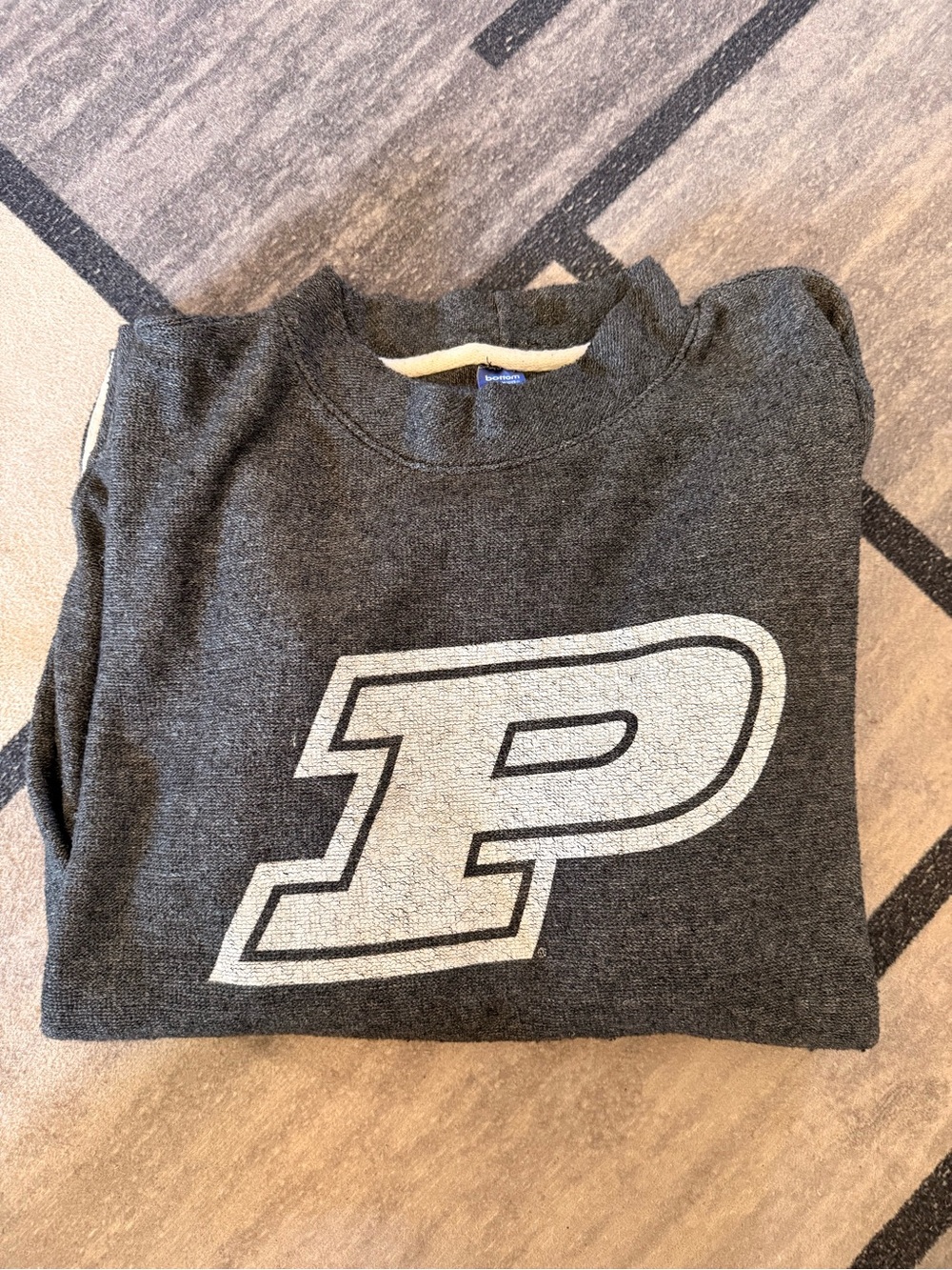 Women’s Charcoal Crewneck Sweatshirt with Large 'P' Logo
